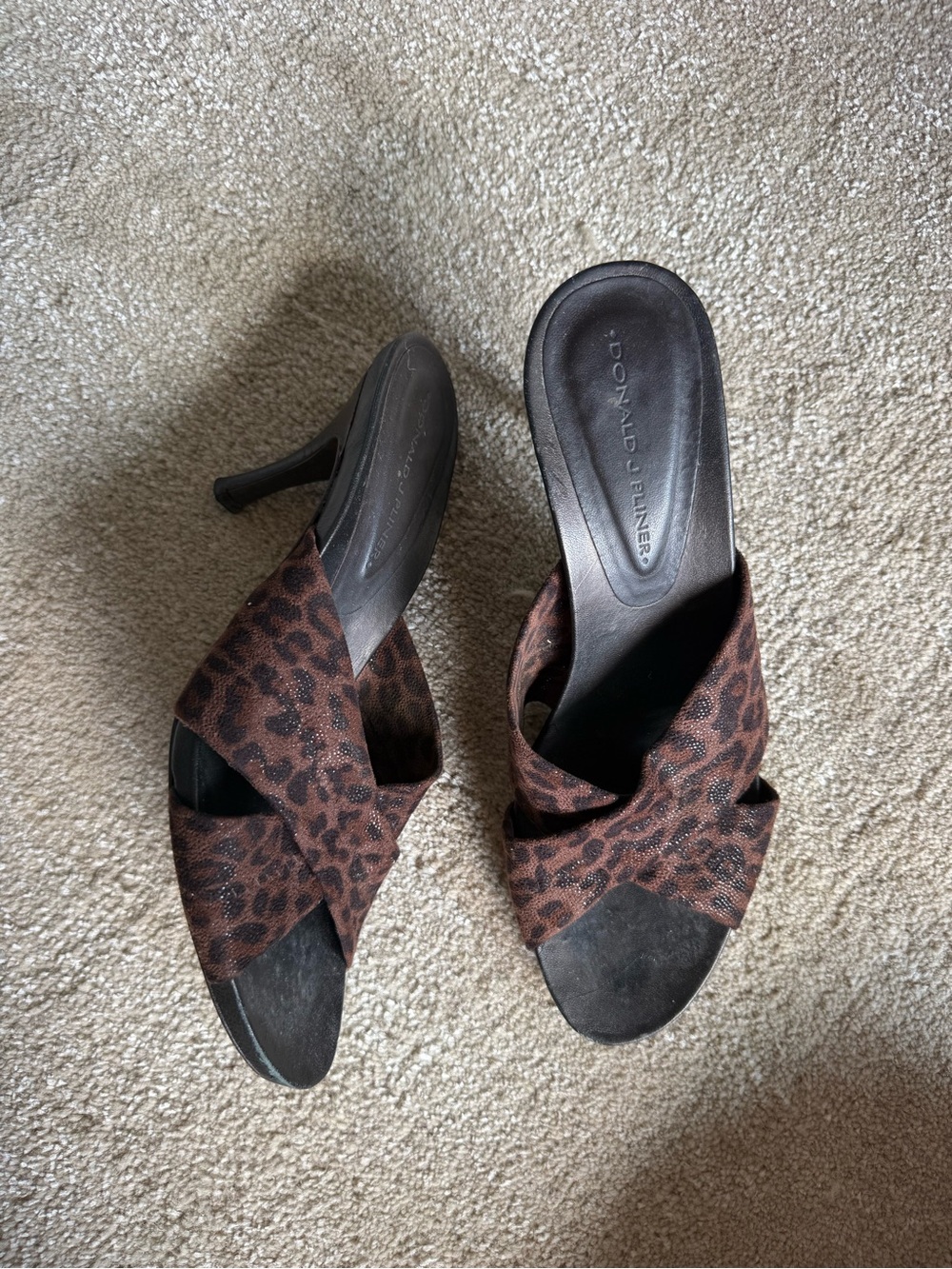 Donald J. Pliner Leopard Print sandal Mule Heels